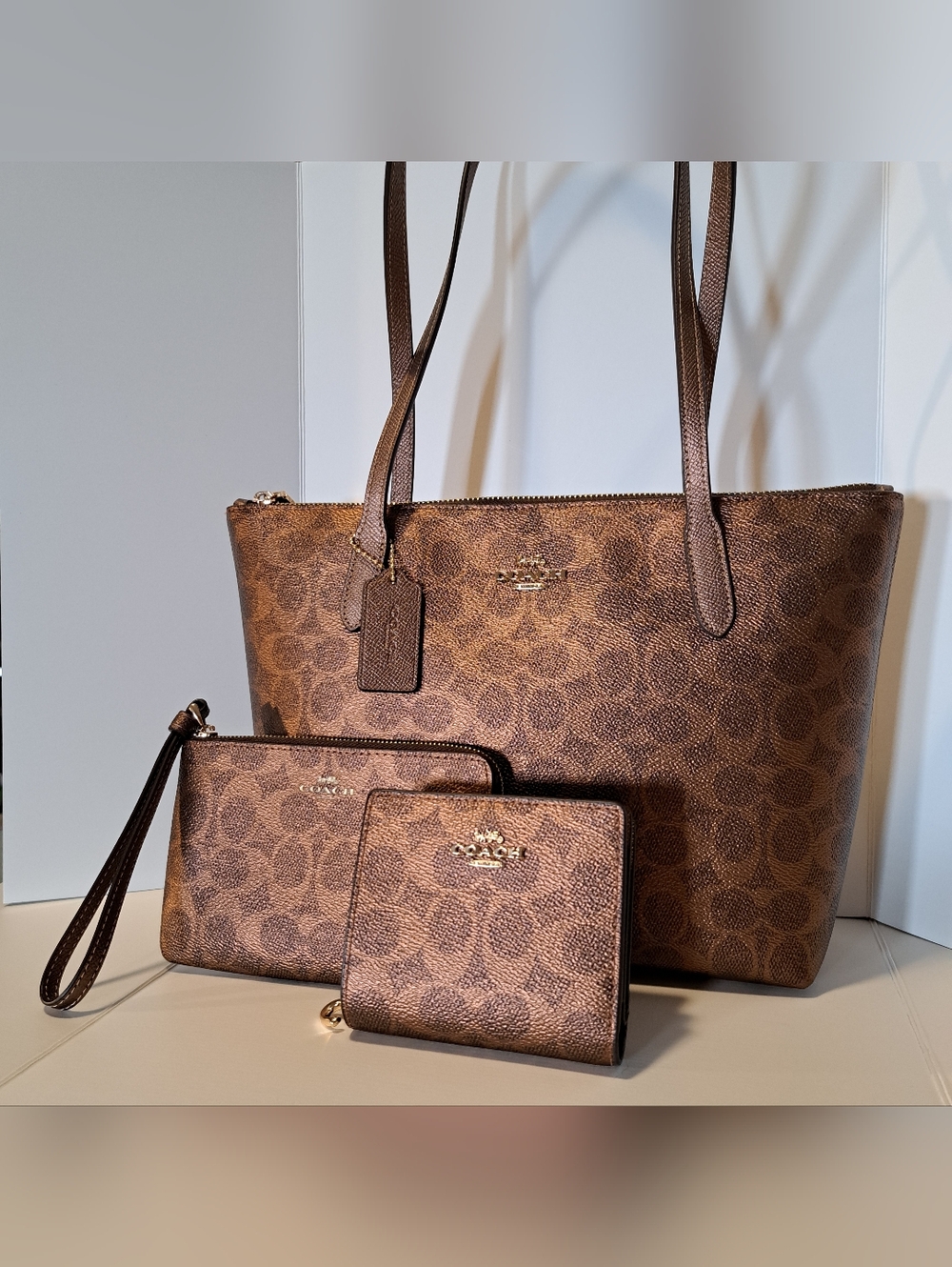 Coach EUC 3-piece set: Bag, Wallet, Wristlet